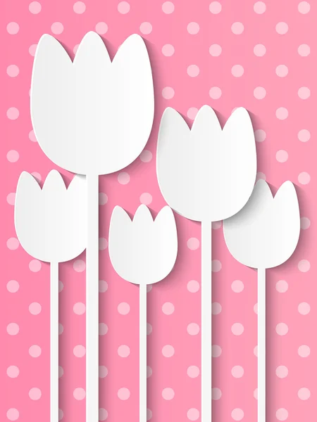 Tulipanes de papel sobre fondo rosa — Archivo Imágenes Vectoriales