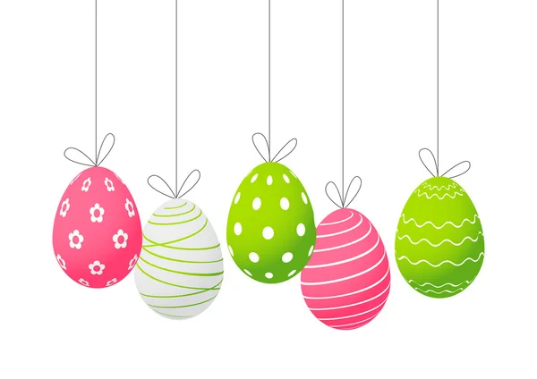 Huevos de Pascua aislados en blanco — Vector de stock