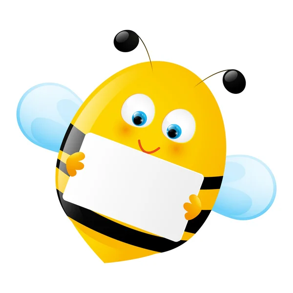 Lebah manis dengan kertas kosong - Stok Vektor