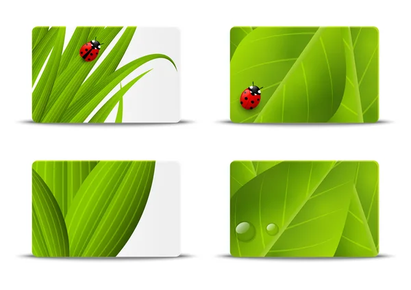 Set of ecology business cards — Stock Vector