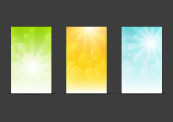 Set van zonnige banners — Stockvector