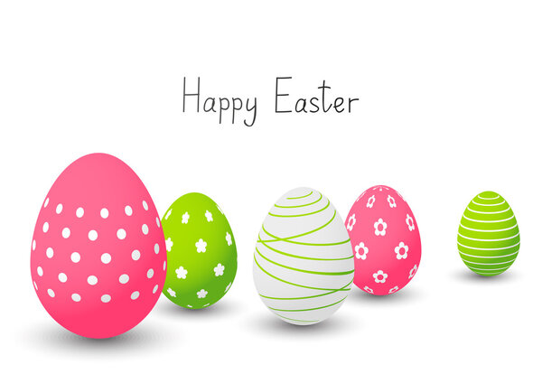 Easter eggs on white background