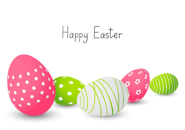 Easter eggs on white background