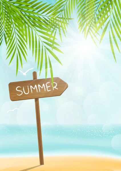 Fondo de playa de verano para su diseño — Vector de stock