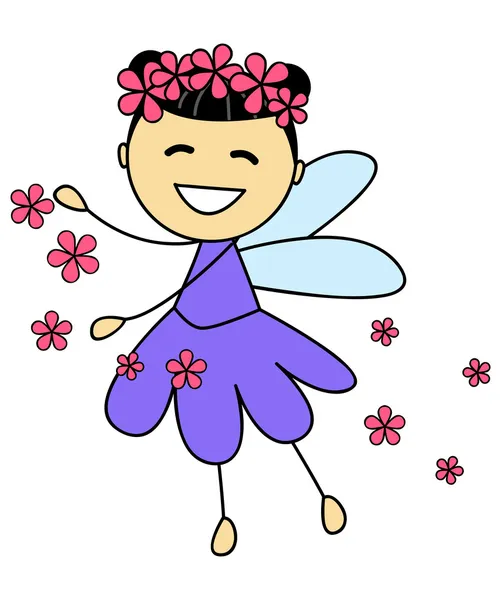 Fairy with flowers — Stock Photo, Image