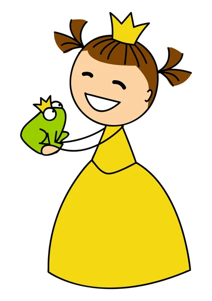 Girl with frog — Stock Photo, Image