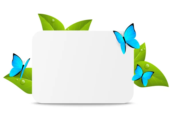 Hojas y mariposas — Vector de stock