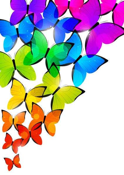 Papillons arc-en-ciel — Image vectorielle