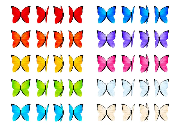 色の蝶 — ストックベクタ