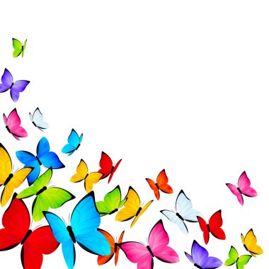 arka plan, metin 2 için yer ile renkli kelebekler