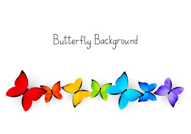arka plan, metin için yer ile renkli kelebekler
