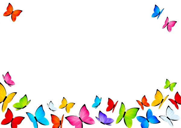 Color butterflies background with place for Your text — Stock Vector