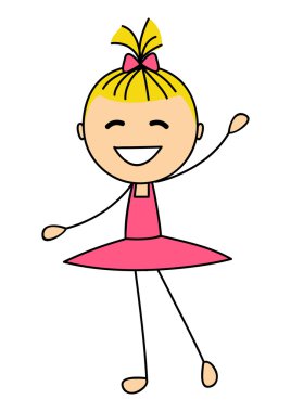 sevimli küçük bale kız beyaz