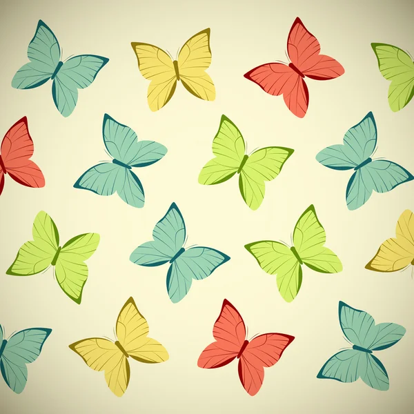 Fond papillons rétro — Image vectorielle