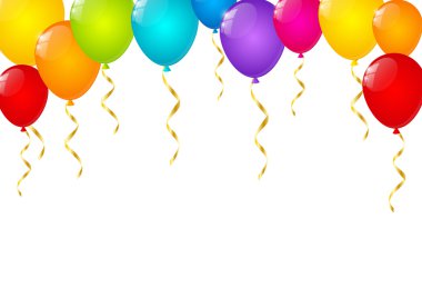 Beyaz arka plan üzerinde renkli balonlar