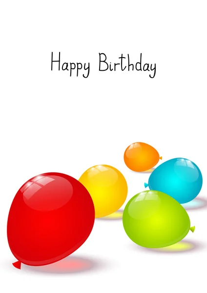 Fondo de cumpleaños con globos de color — Vector de stock