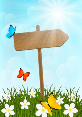 yeşil çayır üzerinde ahşap tabela