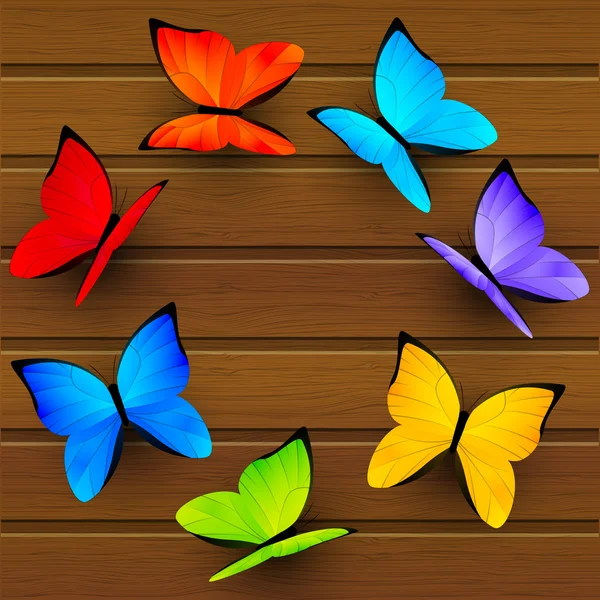 Rainbow butterflies — Stock Vector