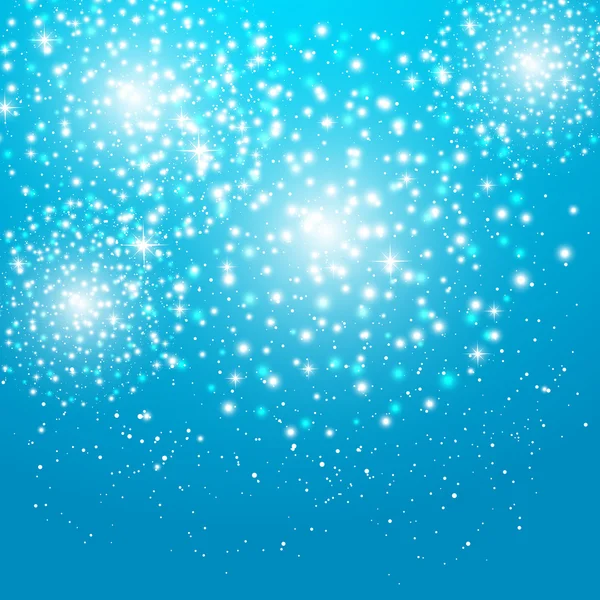 Glänzendes Feuerwerk auf blauem Hintergrund — Stockvektor
