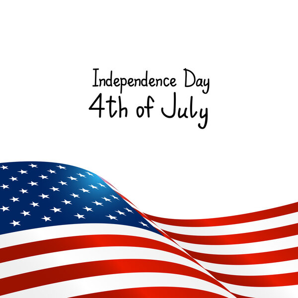 Карточка Дня независимости США с американским флагом
