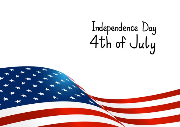 Cartão de Dia da Independência com bandeira americana — Vetor de Stock