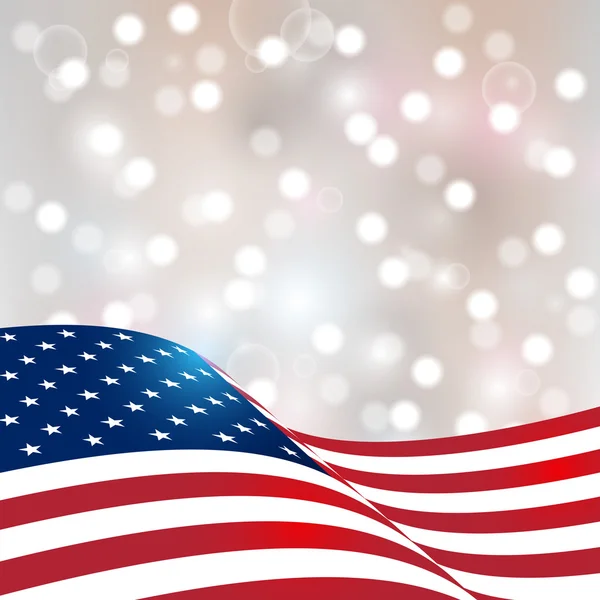 Függetlenség napi üdvözlőlap amerikai zászló — Stock Vector