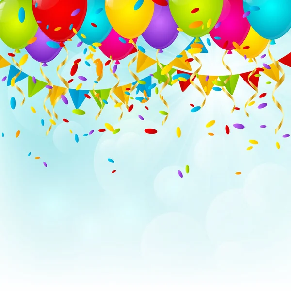 Ballons de couleur sur fond ensoleillé — Image vectorielle