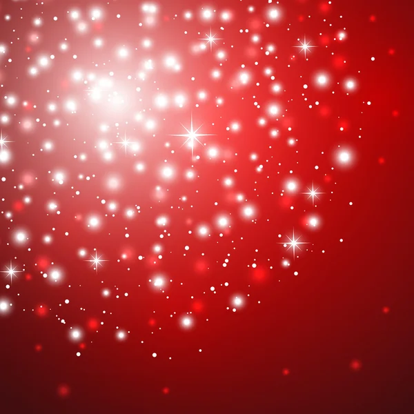 Feu d'artifice brillant sur fond rouge — Image vectorielle