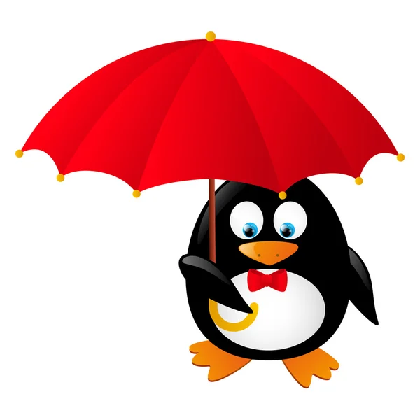 Penguin with umbrella — Stock Vector