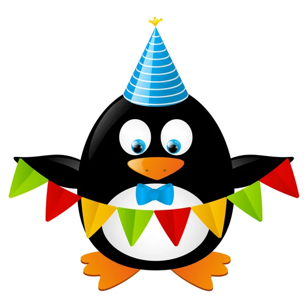 Pingüino de fiesta — Archivo Imágenes Vectoriales