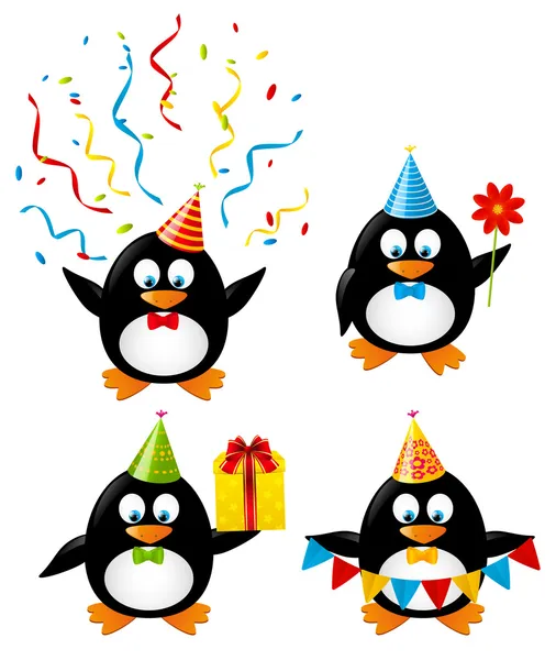 Födelsedag pingviner 2 — Stock vektor
