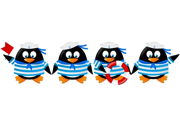 Penguin sailors — Stock Vector