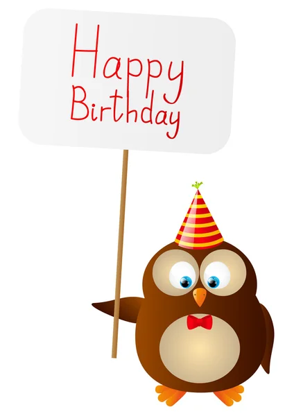 Hibou d'anniversaire — Image vectorielle