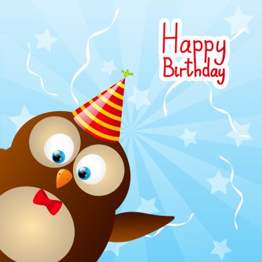 Cute birthday baykuş tasarımınız için