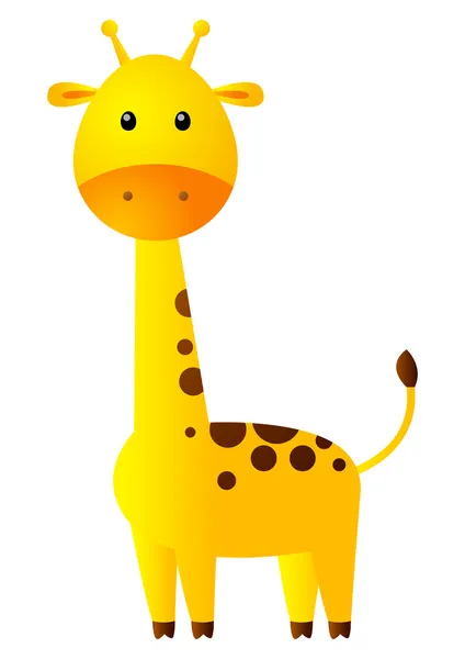 Grappige giraffe geïsoleerd op wit — Stockvector