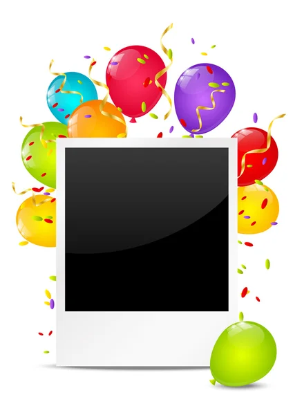 fotoğraf kartı renk balonlar ile