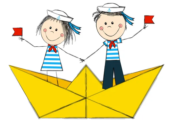 Dzieci żeglarzy — Wektor stockowy