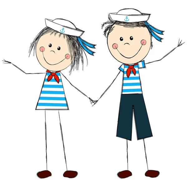 Дети моряков — стоковый вектор
