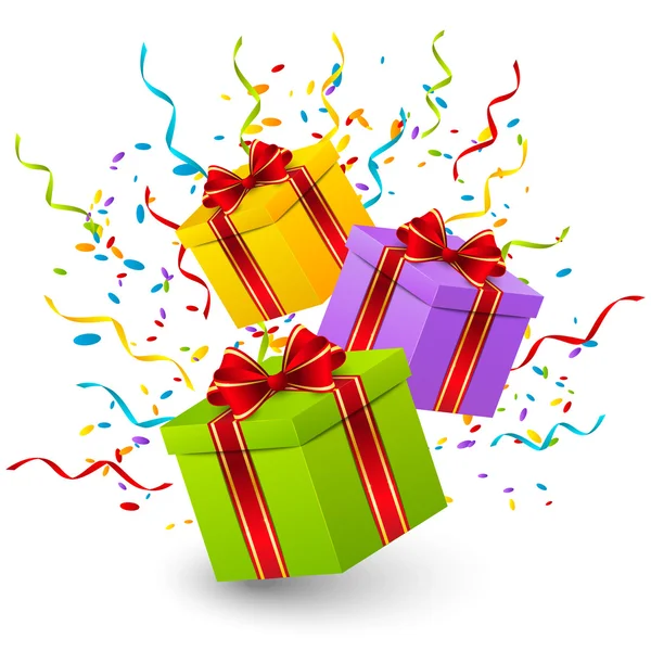 День народження подарункові коробки — стоковий вектор