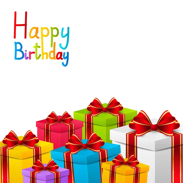 Birthday gift boxe — Stock Vector