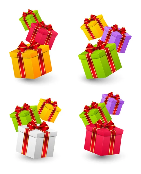 Cajas de regalo de cumpleaños — Vector de stock