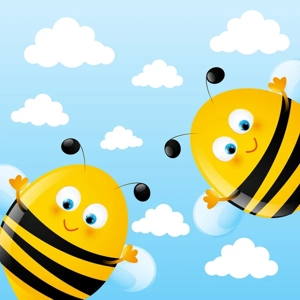 有趣的蜜蜂 — 图库矢量图片