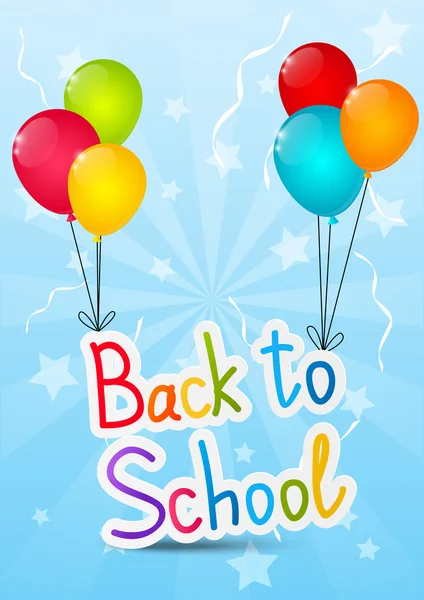 Back to school message with balloons — Stock Vector