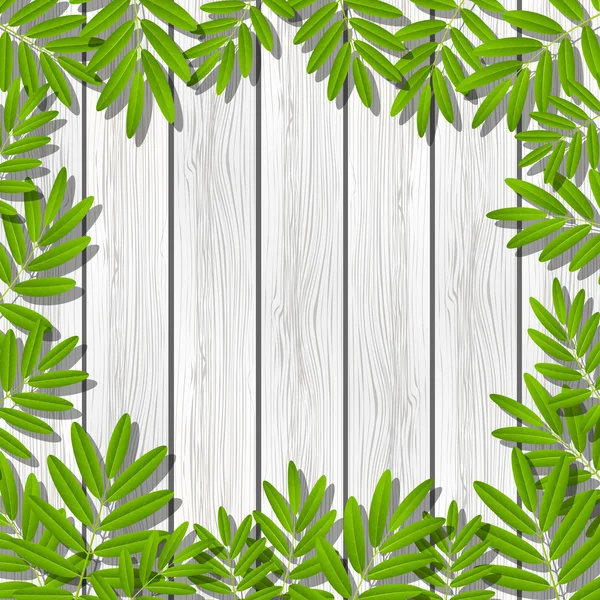 Green leaves frame — Stock Vector