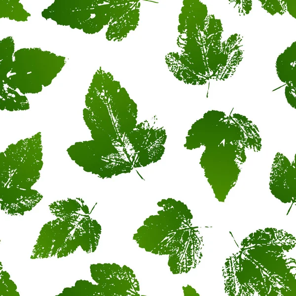 Nahtloses Muster Mit Blättern Farbdrucken Isoliert Auf Weißem Hintergrund — Stockvektor