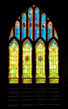 vitray Hawaii'deki Hıristiyan kilise pencere