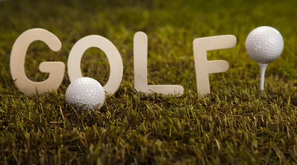 Mão e bola de golfe — Fotografia de Stock