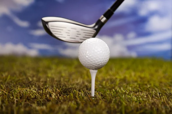 Main et balle de golf — Photo