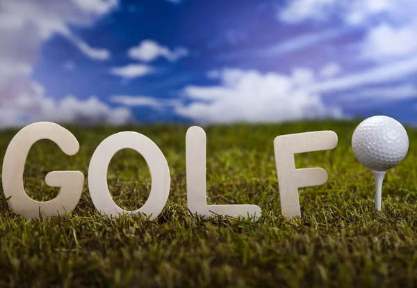 Golf labda a tee-illesztőprogram — Stock Fotó