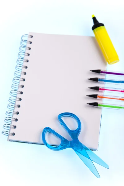 Office and student accessories, Notepad — Stock Photo, Image